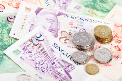 singapore dollar coins and banknotes.