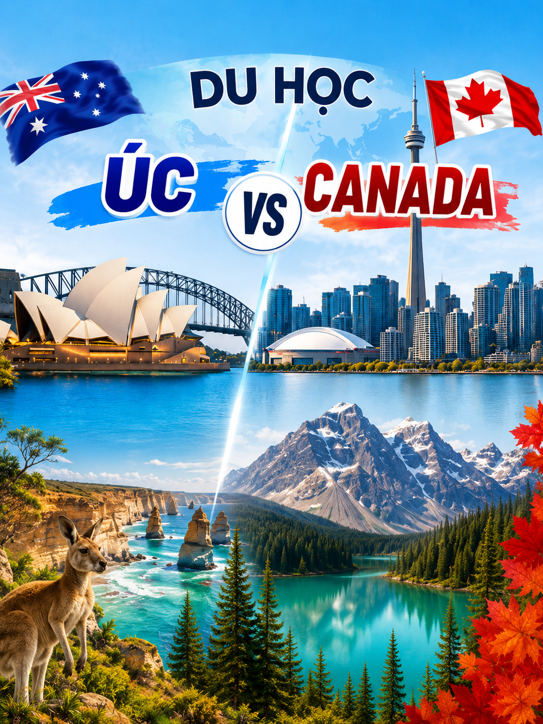 So sánh du học Úc vs Canada