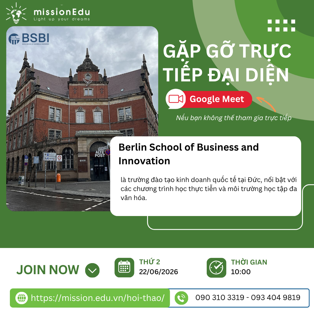 Mission Edu gặp gỡ đại diện từ BERLIN SCHOOL OF BUSINESS AND INNOVATION (BSBI)