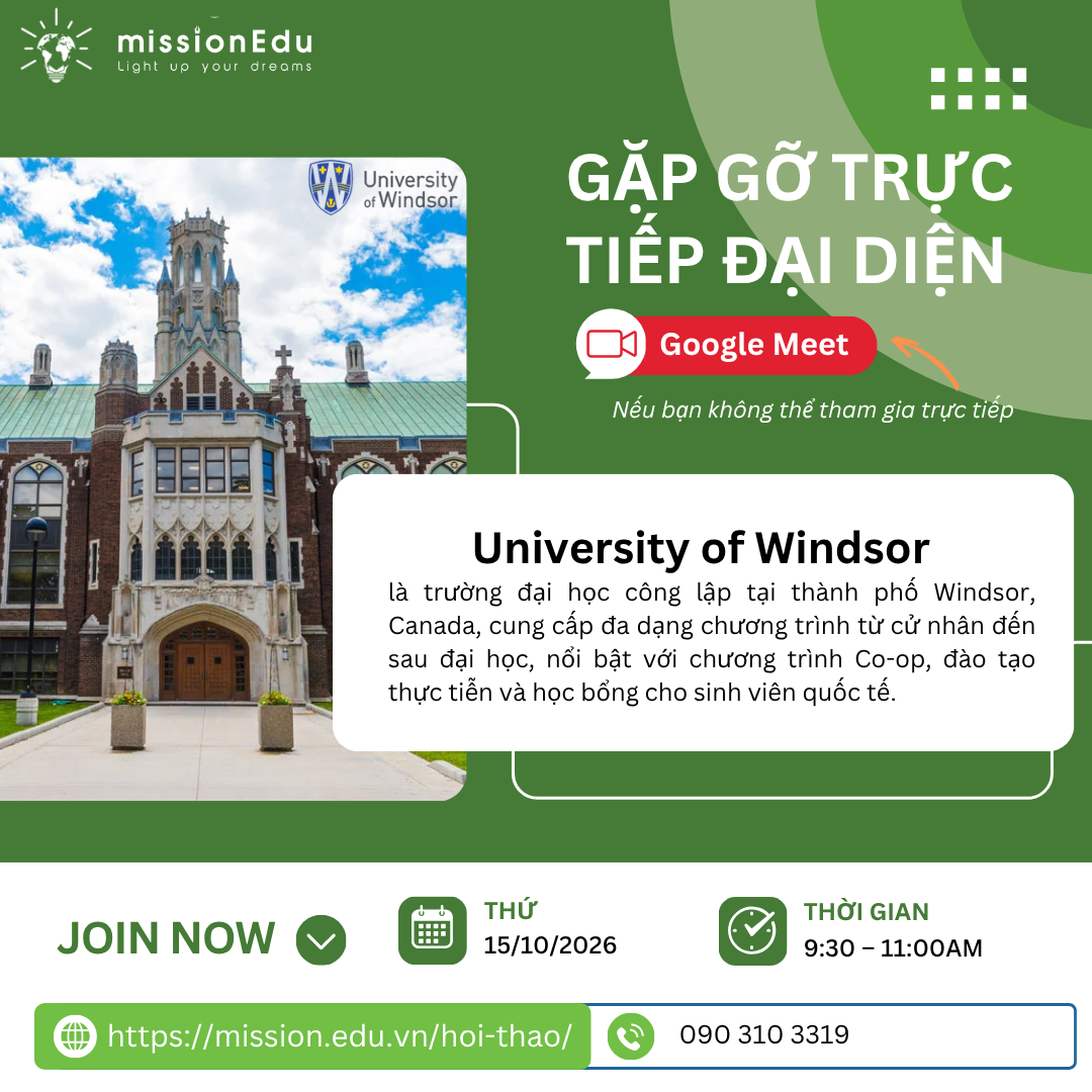 GẶP GỠ ĐẠI DIỆN UNIVERSITY OF WINDSOR