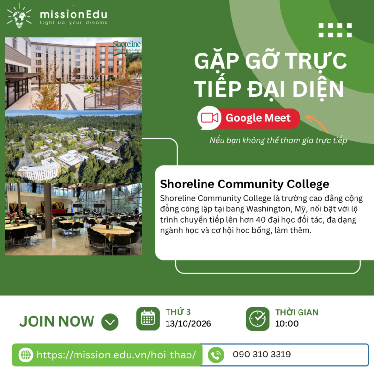 GẶP ĐẠI DIỆN TRƯỜNG SHORELINE COMMUNITY COLLEGE _ MISSION EDU