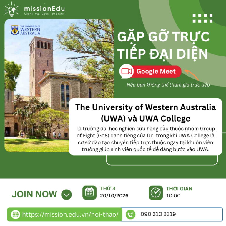 MISSION EDU ĐÓN TIẾP ĐẠI DIỆN TRƯỜNG THE UNIVERSITY OF WESTERN AUSTRALIA (UWA) VÀ UWA COLLEGE