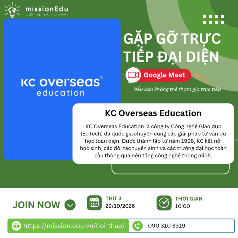 MISSION EDU ĐÓN TIẾP ĐẠI DIỆN KC OVERSEAS EDUCATION – KẾT NỐI MẠNG LƯỚI GIÁO DỤC QUỐC TẾ, MỞ RỘNG CƠ HỘI DU HỌC