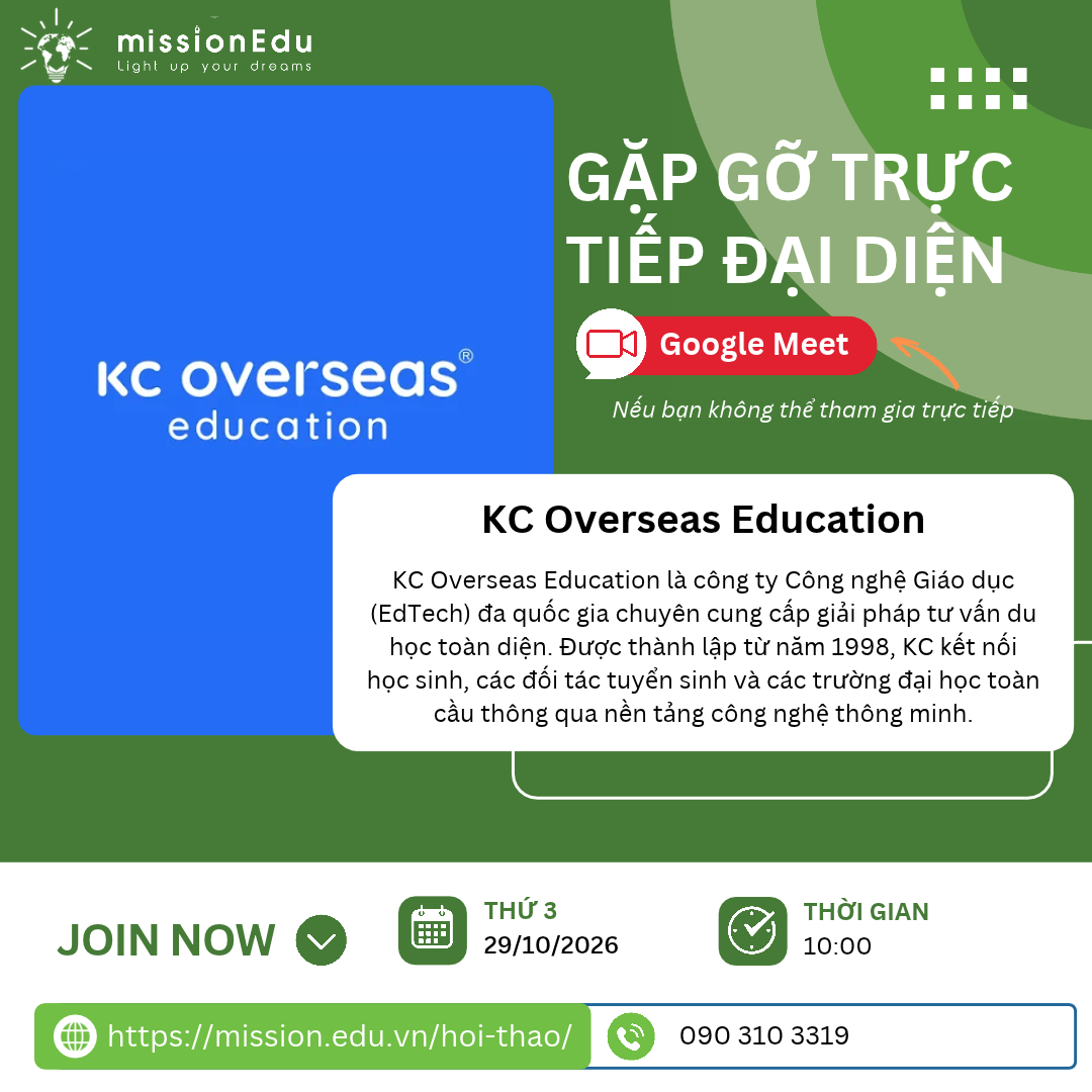 MISSION EDU ĐÓN TIẾP ĐẠI DIỆN KC OVERSEAS EDUCATION – KẾT NỐI MẠNG LƯỚI GIÁO DỤC QUỐC TẾ, MỞ RỘNG CƠ HỘI DU HỌC